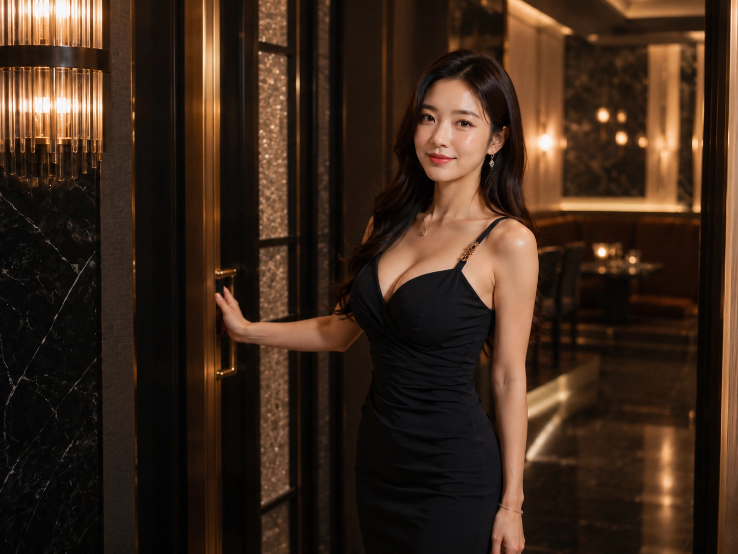 제주도 룸싸롱 프라이빗 룸 입구와 고급 실내 분위기